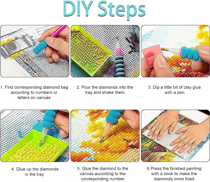 QUITEDEW Beach Diamond Painting, Landscape Diamond Art Kits for Adults, Starfish Diamond Painting Kits for Kids Crafts Gift 12x16 Inch