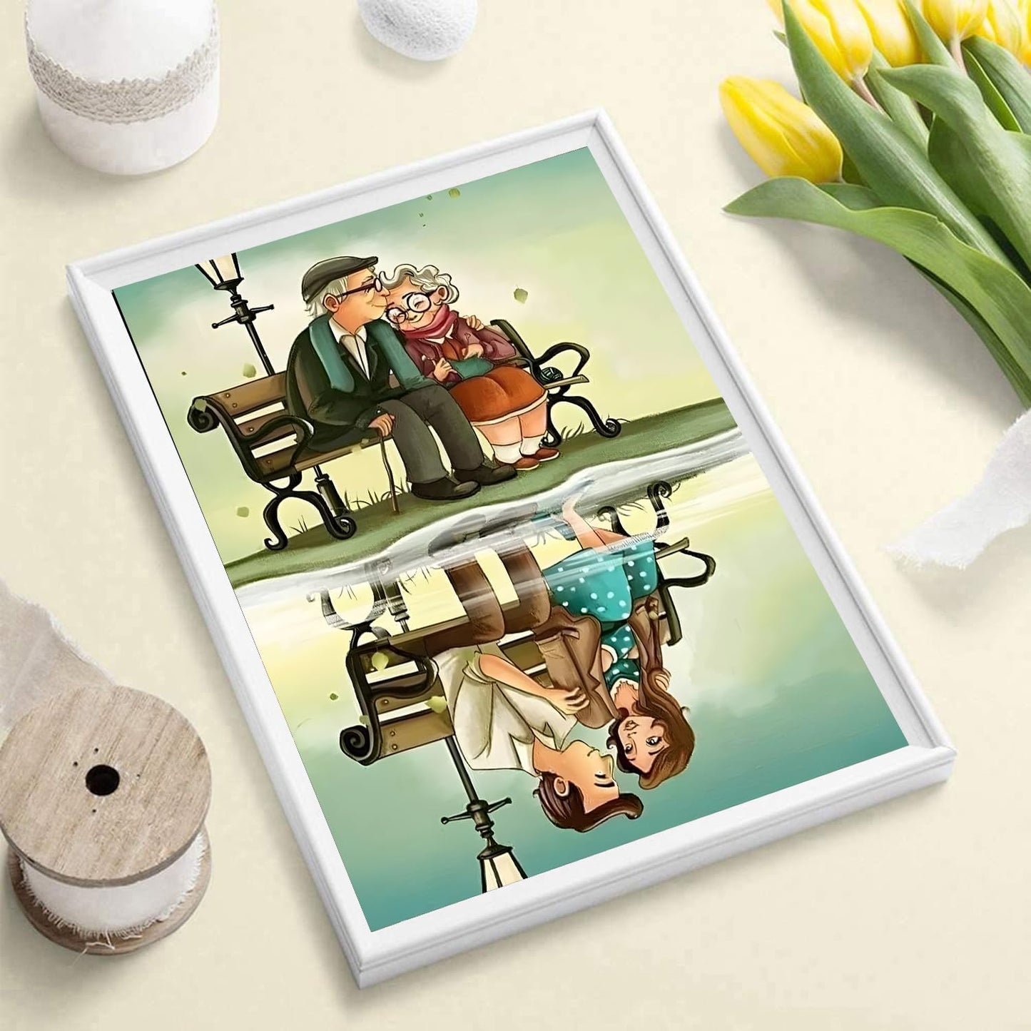 Snowplanet Diamond Painting- Diamond Art Kits for Adults,Old Couple Full Drill Diamond Painting Kits,5d Gem Art for Adults Wall Home Decor (YNC074)