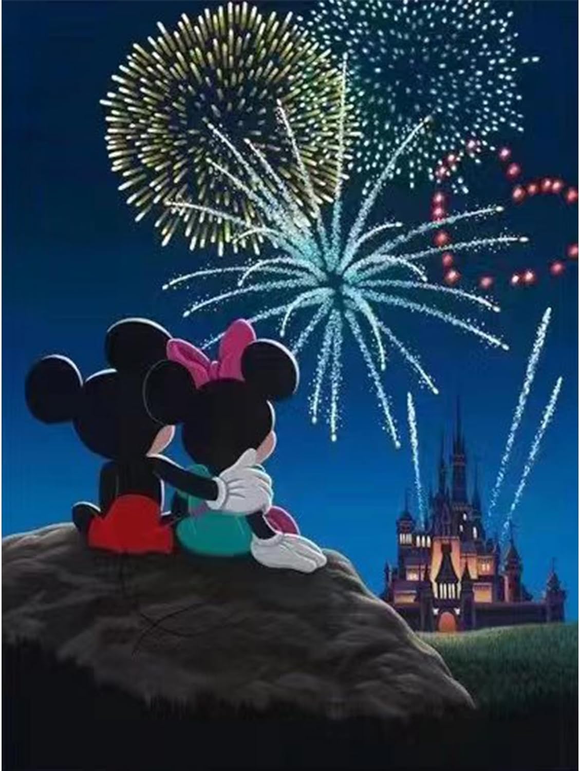 uohqhi Diamond Painting Kit Mickey Mouse 5D Diamond Art for Adults and Kids Full Round Drill Art Gems Mickey Diamond Dotz for Home Wall D茅cor 12X16inch