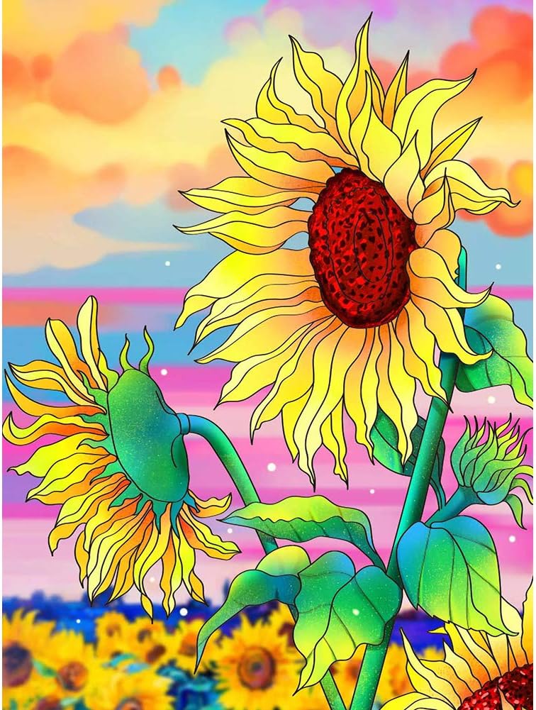 QUITEDEW Beach Diamond Painting, Landscape Diamond Art Kits for Adults, Starfish Diamond Painting Kits for Kids Crafts Gift 12x16 Inch