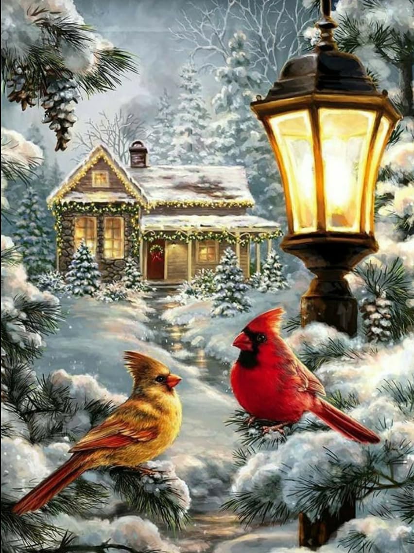 Christmas Diamond Painting Kit for Adults,DIY Diamond Painting Art -Red Truck and Red House Diamond Painting Kit,Diamond Painting Art Kits,Christmas Gifts and Home Decor (11.8x15.7in)