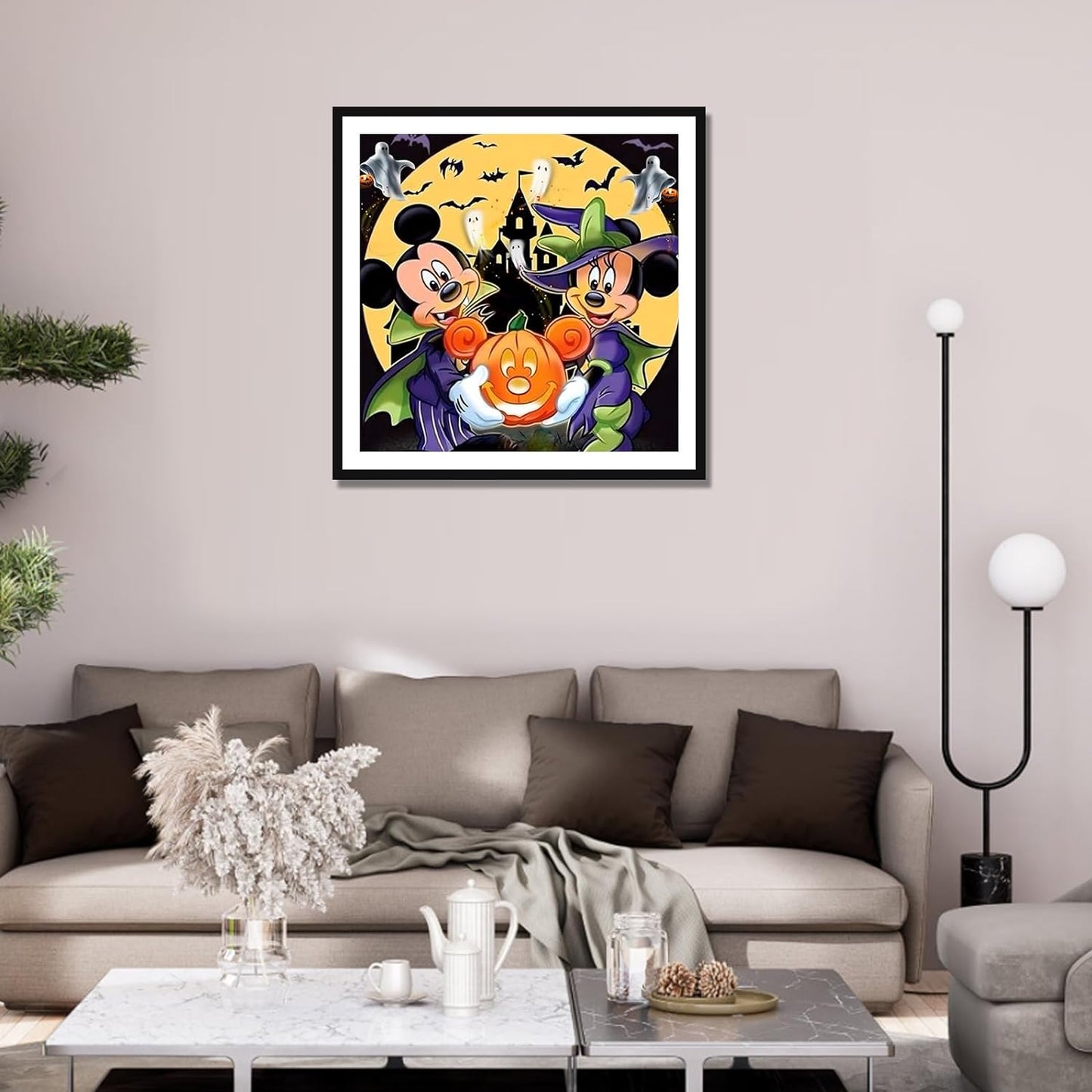 RICUVED Diamond Painting Kits for Adults, Halloween Diamond Art Kits Pumpkin Diamond Painting, Full Drill Diamond Art Painting Diamond Gem Dots Art and Crafts for Home Wall Decor Gifts 12x12Inch