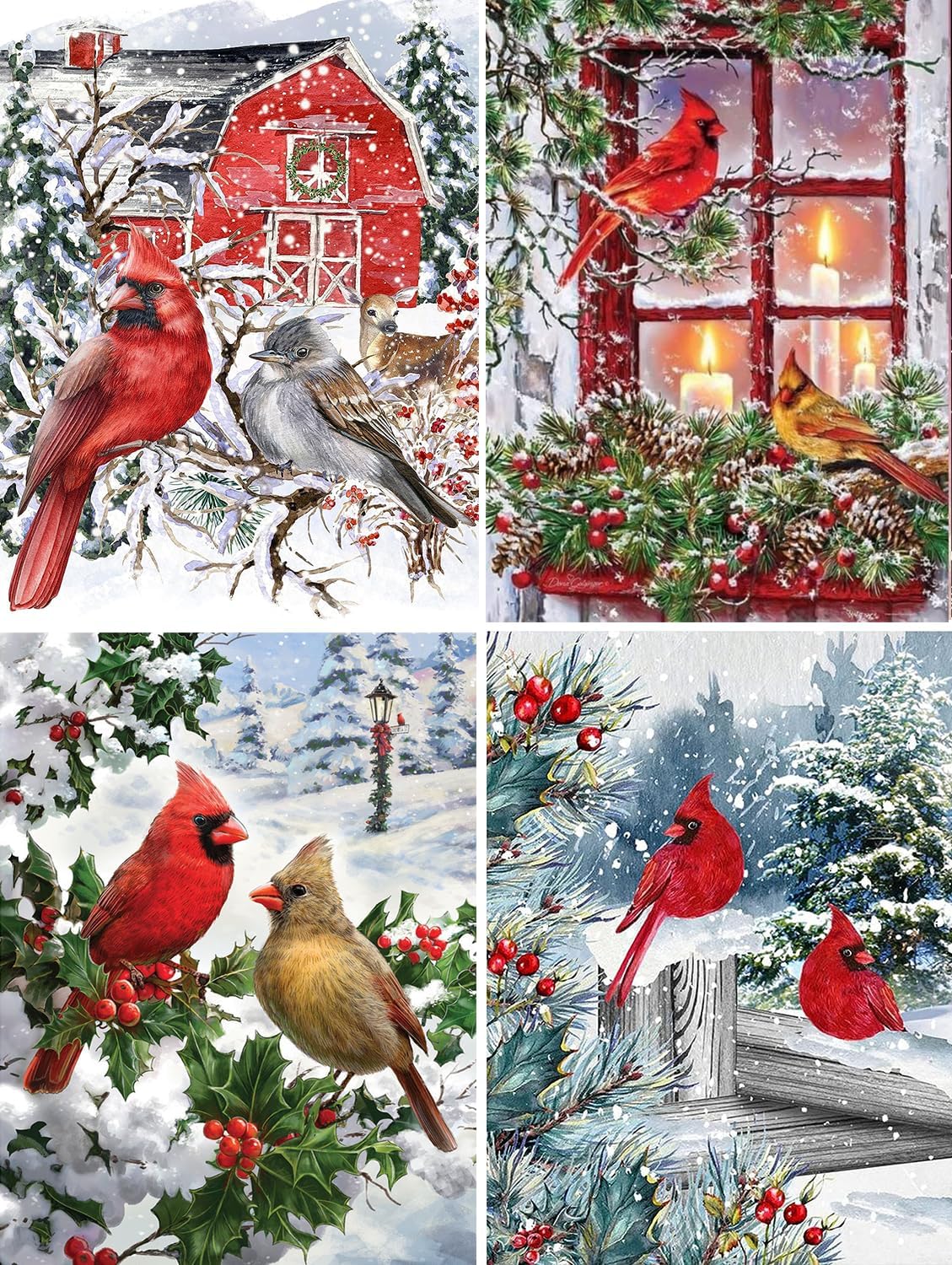 Christmas Diamond Painting Kit for Adults,DIY Diamond Painting Art -Red Truck and Red House Diamond Painting Kit,Diamond Painting Art Kits,Christmas Gifts and Home Decor (11.8x15.7in)