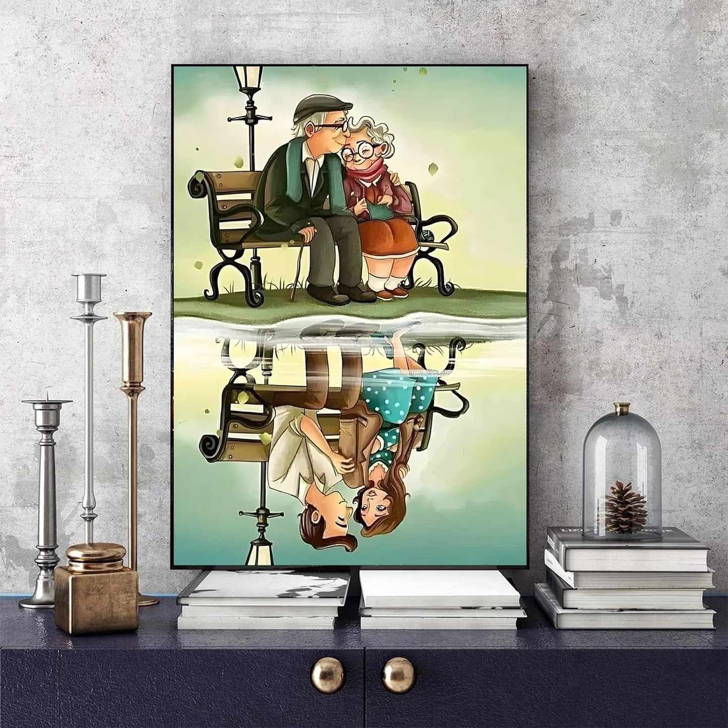 Snowplanet Diamond Painting- Diamond Art Kits for Adults,Old Couple Full Drill Diamond Painting Kits,5d Gem Art for Adults Wall Home Decor (YNC074)