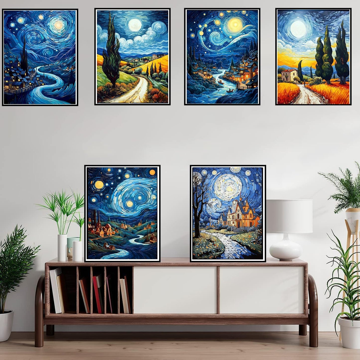 Leatrice 6 Pack Diamond Painting Kits锛孌iamond Painting Adults Full Drill Crafts for Adults Kids Beginners锛孉bstract Diamond Painting Packs Gem Art Home Wall Decor 11.8x15.7inch