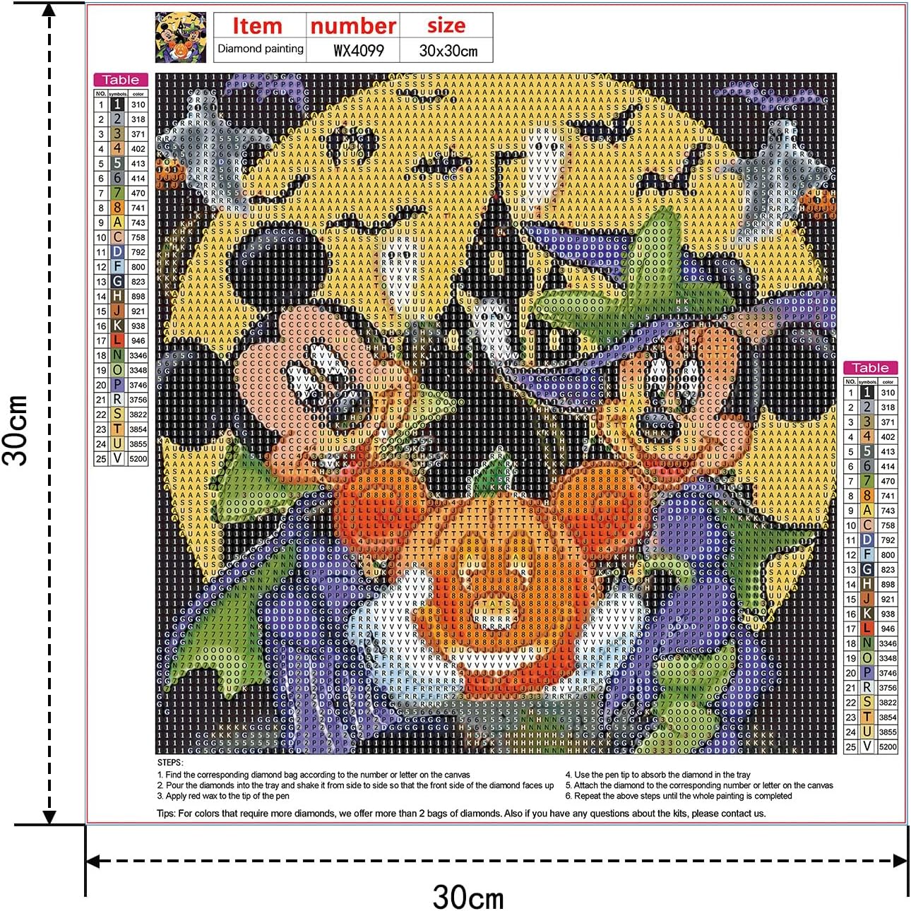 RICUVED Diamond Painting Kits for Adults, Halloween Diamond Art Kits Pumpkin Diamond Painting, Full Drill Diamond Art Painting Diamond Gem Dots Art and Crafts for Home Wall Decor Gifts 12x12Inch