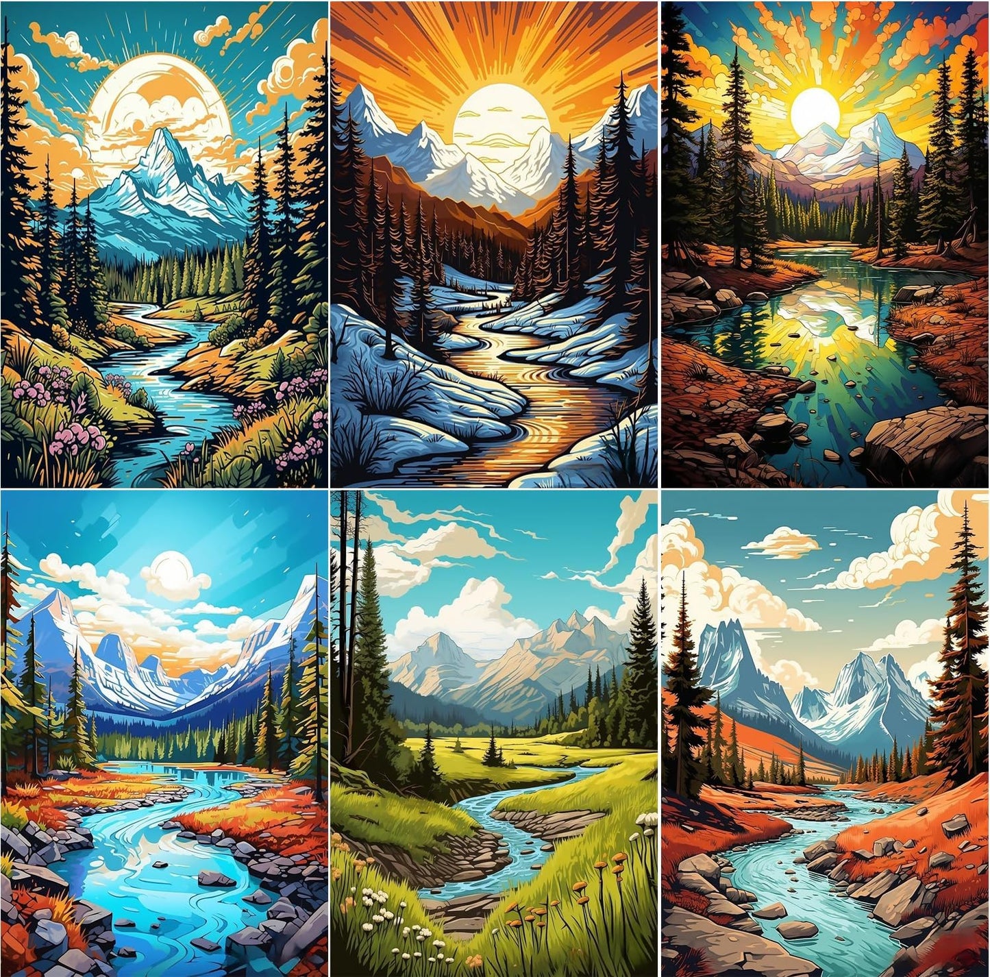 Leatrice 6 Pack Diamond Painting Kits锛孌iamond Painting Adults Full Drill Crafts for Adults Kids Beginners锛孉bstract Diamond Painting Packs Gem Art Home Wall Decor 11.8x15.7inch