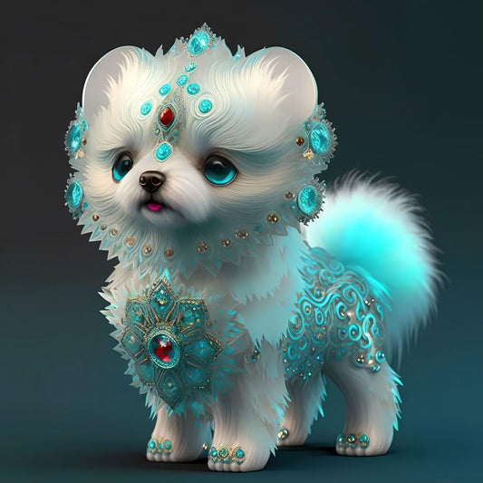 CEUHROG 5D Diamond Art Kits for Adults-DIY Dog Diamond Paintings for Adults Beginner, Animal Round Full Drill Gem Home Wall Decor Gifts 14x14 in
