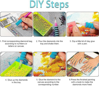 QUITEDEW Beach Diamond Painting, Landscape Diamond Art Kits for Adults, Starfish Diamond Painting Kits for Kids Crafts Gift 12x16 Inch