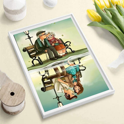 Snowplanet Diamond Painting- Diamond Art Kits for Adults,Old Couple Full Drill Diamond Painting Kits,5d Gem Art for Adults Wall Home Decor (YNC074)