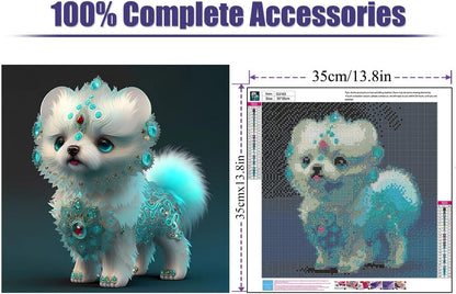 CEUHROG 5D Diamond Art Kits for Adults-DIY Dog Diamond Paintings for Adults Beginner, Animal Round Full Drill Gem Home Wall Decor Gifts 14x14 in