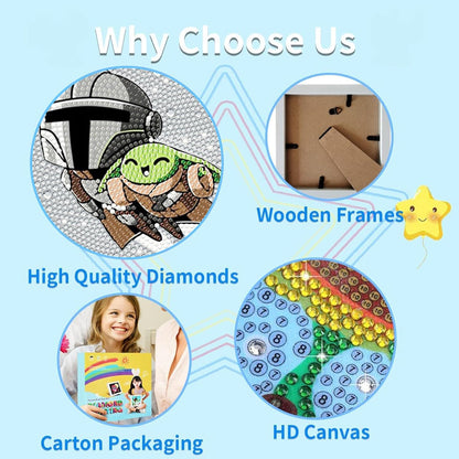 Cartoon Frame Diamond Painting Kits for Kids-Cartoon Diamond Art for Kids,Cartoon Gem Art for Kids for Gift Home Wall Decor(6x6inch)