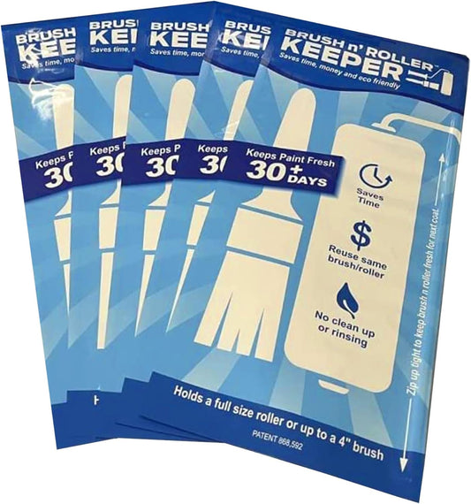 Touch Up Cup Brush & Roller Keeper, Paint Roller Cover Wet Brush Storage Bag, Pack of 6, As Seen On Shark Tank Products