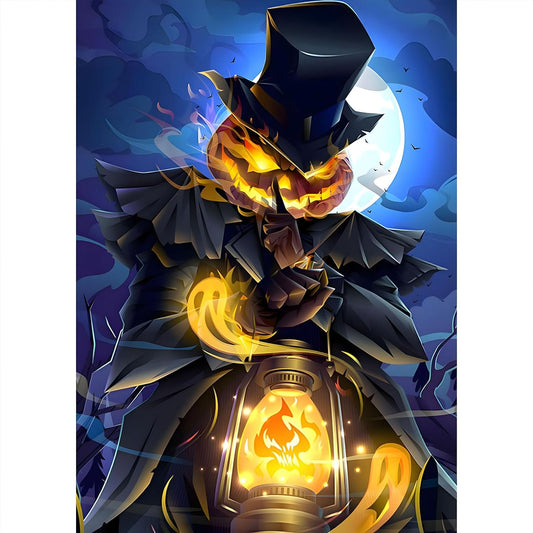 SENQAO Halloween Diamond Painting Kits for Adults Beginners, Horror Diamond Art Kits, 5D DIY Horror Pumpkin Full Drill Art Painting Kits Painting Crafts for Home Wall Decor 12x16inch