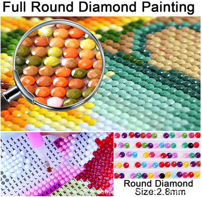 5D Full Drill Diamond Painting Kit, Beach Sunset Digital Painting Diamonds, DIY Painting Kit Full Drill Crystal Embroidery Painting, Crystal Diamond Art for Home Decoration Products (12x16inch)