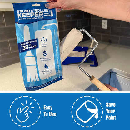 Touch Up Cup Brush & Roller Keeper, Paint Roller Cover Wet Brush Storage Bag, Pack of 6, As Seen On Shark Tank Products
