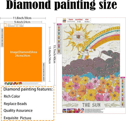 Diamond Painting Kit for Adults,5D Diamond Art Round Full Diamond Painting Kits-Tarot Brand Sun,Diamond Painting Art,Diamond Painting Art for Gifts and Home Decor (11.8x15.7 inches)