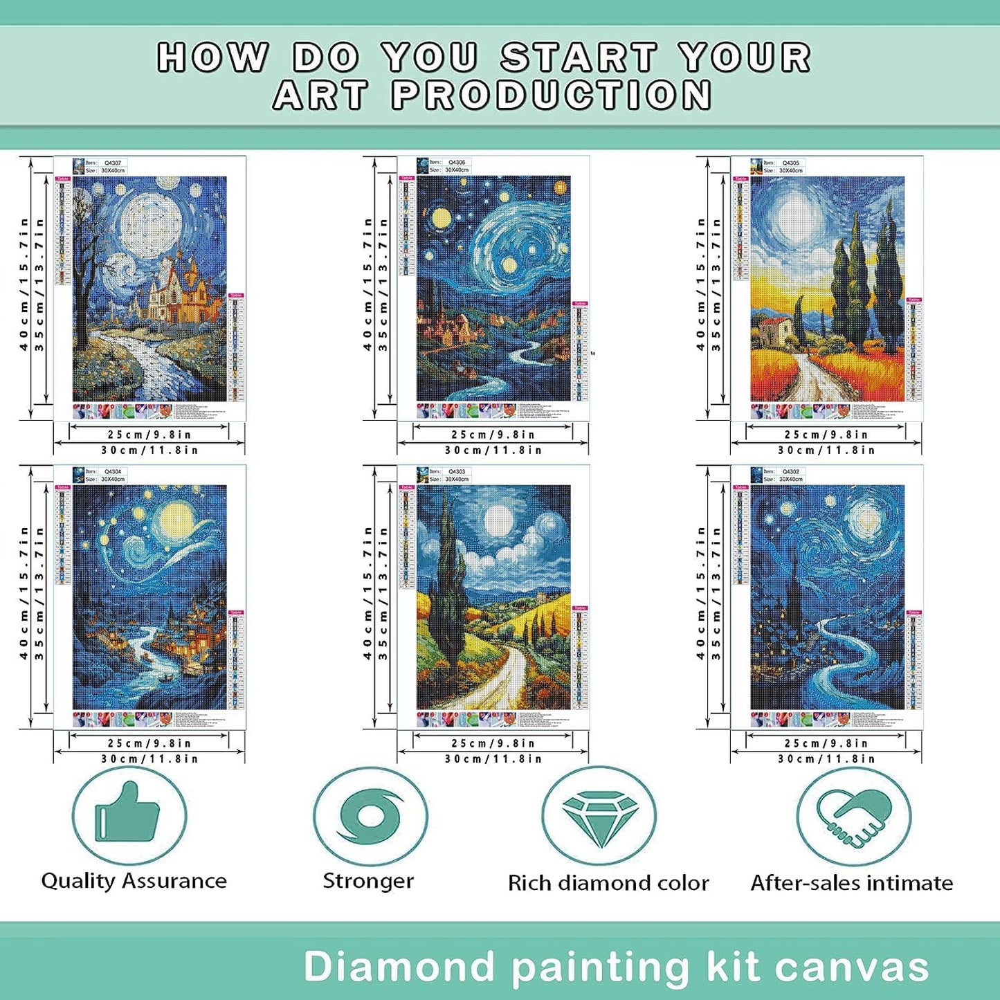 Leatrice 6 Pack Diamond Painting Kits锛孌iamond Painting Adults Full Drill Crafts for Adults Kids Beginners锛孉bstract Diamond Painting Packs Gem Art Home Wall Decor 11.8x15.7inch