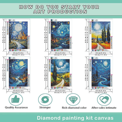 Leatrice 6 Pack Diamond Painting Kits锛孌iamond Painting Adults Full Drill Crafts for Adults Kids Beginners锛孉bstract Diamond Painting Packs Gem Art Home Wall Decor 11.8x15.7inch