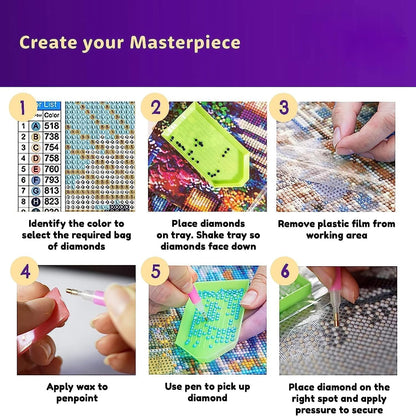 Leatrice 6 Pack Diamond Painting Kits锛孌iamond Painting Adults Full Drill Crafts for Adults Kids Beginners锛孉bstract Diamond Painting Packs Gem Art Home Wall Decor 11.8x15.7inch