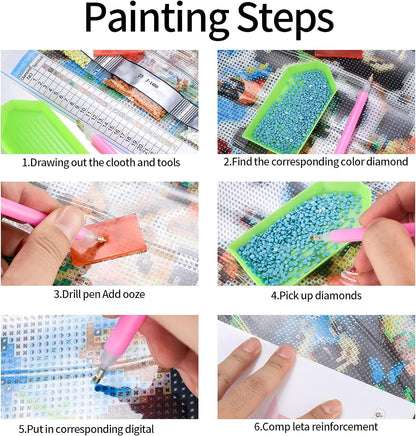 5D DIY Diamond Painting, Pony 锛孒orse Painting Diamond Painting Kit for Adults, Rhinestone Embroidery, Diamond Art, Home Wall Decor Gift,Handmade Art Painting 12x16 Inch