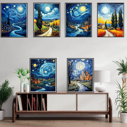 Leatrice 6 Pack Diamond Painting Kits锛孌iamond Painting Adults Full Drill Crafts for Adults Kids Beginners锛孉bstract Diamond Painting Packs Gem Art Home Wall Decor 11.8x15.7inch