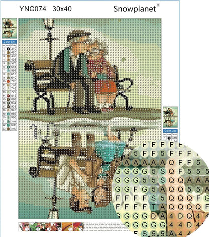 Snowplanet Diamond Painting- Diamond Art Kits for Adults,Old Couple Full Drill Diamond Painting Kits,5d Gem Art for Adults Wall Home Decor (YNC074)