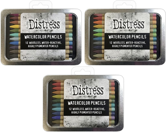 Tim Holtz Distress Watercolor Pencils Set 1, 2 and 3-36 Woodless Watercolor Pencils